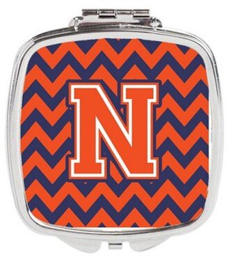 CJ1042-NSCM Letter N Chevron Orange & Blue Compact Mirror, 3 x 0.3 x 2.75 in.