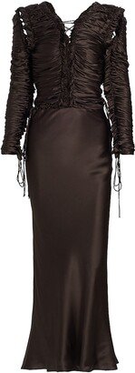 Sequence Silk Lace-Up Gown