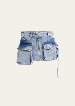 Fay Denim Cargo Pocket Mini Skirt