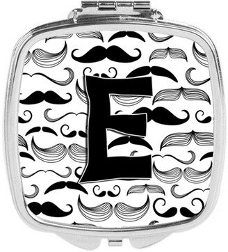 CJ2009-ESCM Letter E Moustache Initial Compact Mirror