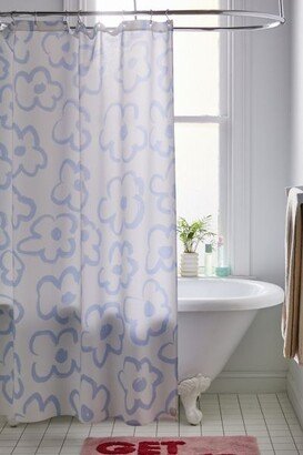 Bohomadic.Studio For Deny Light Blue Daisy Pattern Shower Curtain