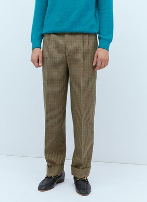 Check Wool Tailored Pants - Man Pants Brown It - 46