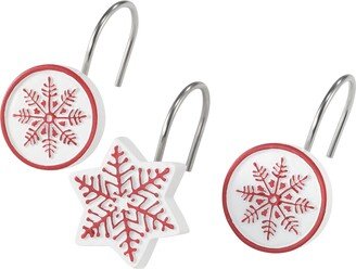 Sparkle Snowflakes Holiday 12-Pc. Shower Curtain Hooks