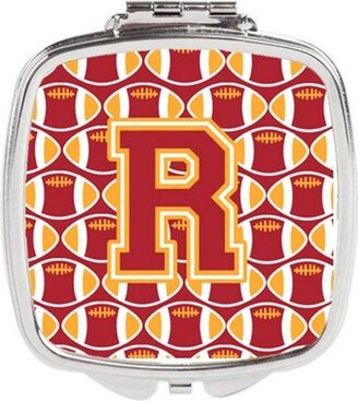 CJ1070-RSCM Letter R Football Cardinal & Gold Compact Mirror