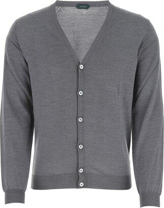 V-Neck Long-Sleeved Cardigan-AL