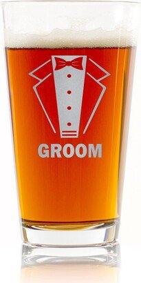 Groom Tuxedo Wedding Bachelor Party Best Man Gift Beer Pint Glass