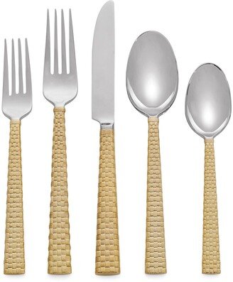 5-Piece Palm Golden Flatware Place Setting