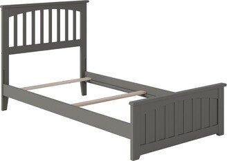 AFI Mission Twin XL Platform Bed with Matching Footboard in Grey