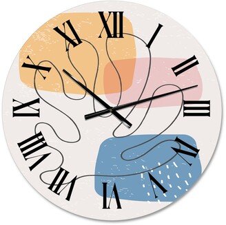 Designart 'Minimal Elementary Organic and Geometric Compostions XXXXXXXXII' Modern wall clock