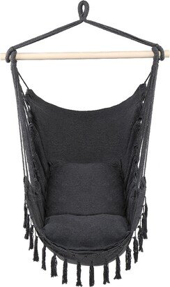 Pillow Tassel Hanging Chair Beige/Dark Grey