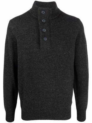 Button-Down Pullover Wool Jumper