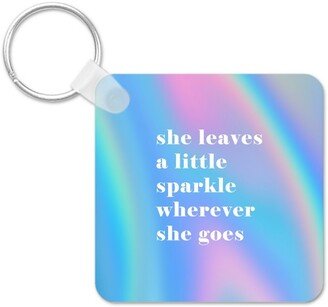 Key Chains: Sparkle Everywhere Key Ring, Square, Multicolor