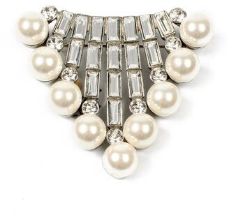 Crystal Baguette & Pearly Brooch