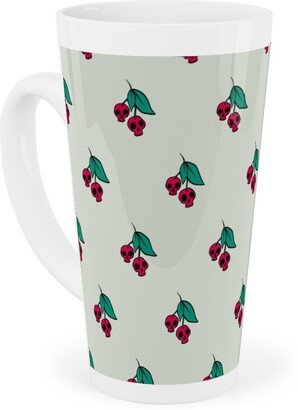 Mugs: Skull Cherries Tall Latte Mug, 17Oz, Multicolor