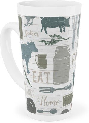 Mugs: Sing For Your Supper - Gather Round & Give Thanks Tall Latte Mug, 17Oz, Blue