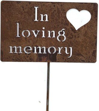 In Loving Memory Memorial Heart Metal Garden Stake Grave Marker Sign 23 To 33 Inches Tall