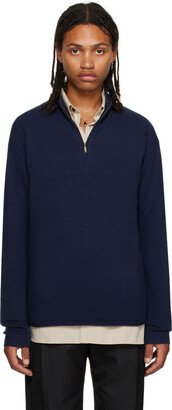 Guest in Residence Navy Half-Zip Sweater