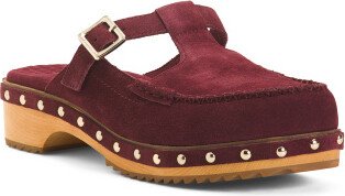 Suede Studded Clogs for Women