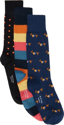 Three-Pack Multicolor Novelty Mix Socks