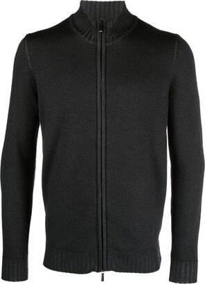 Funnel Neck Zip-Front Jumper