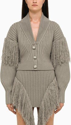 Grey cardigan with fringes