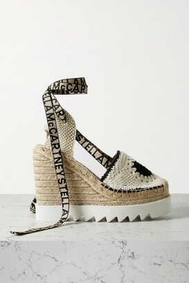 Net Sustain Gaia Organic Crocheted Platform Wedge Espadrilles - Off-white