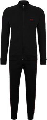 Interlock-cotton tracksuit with contrast branding