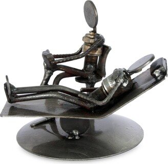 Handmade Rustic Psychotherapist Iron Statuette