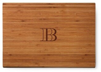 Cutting Boards: Classic Monogram Cutting Board, Bamboo, Rectangle Ornament, White