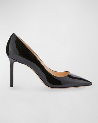 Romy Patent Pointed-Toe 85mm Pumps