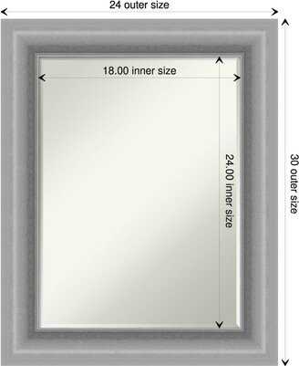 Petite Bevel Wall Mirror - Peak Polished Nickel Frame - Peak Polished Nickel - 24 x 30 in