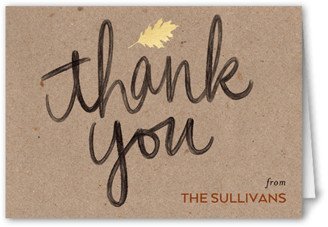 Thank You Cards: Craft Thanks Thank You Card, Black, 3X5, Matte, Folded Smooth Cardstock