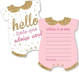 Big Dot Of Happiness Hello Little One & Gold - Activities - Shaped Advice Cards Game - 20 Ct