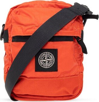 Logo Patch Zipped Messenger Bag-AB