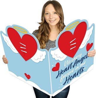 Big Dot of Happiness Heart Angel - Sympathy Giant Greeting Card - Big Shaped Jumborific Card