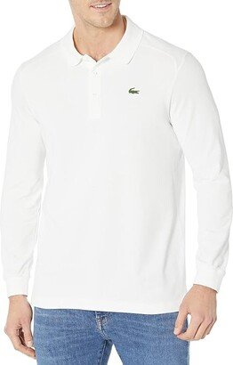 Golf Performance Long Sleeve Polo Shirt (White/White) Men's Clothing