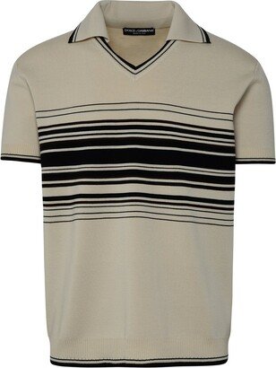 Striped Knitted Polo Top