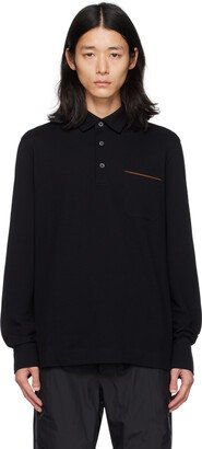 Black Spread Collar Polo