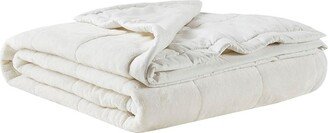 Gracie Mills Casual Reversible Down Alternative Blanket, Ivory - King