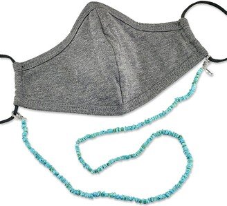 Silver Sleeping Beauty Turquoise Mask Holder Chain