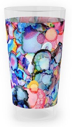 Outdoor Pint Glasses: Rainbow Ink Abstract - Multi Outdoor Pint Glass, Multicolor