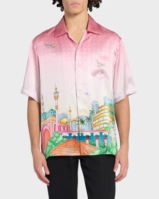 Men's Graphic Silk Camp Shirt