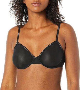 Women's Sheer Marquisette Unlined Demi Bra (Black) Women's Bra