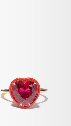 Heart Cocktail Ruby & 14kt Gold Ring