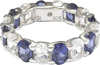 Suzy Levian Silver 0.02 Ct. Tw. Diamond & Gemstone Ring