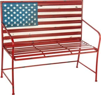 American Flag Corrugated Metal Bench