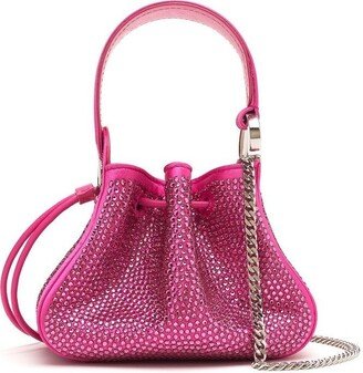 Crystal-Embellishment Bucket Bag