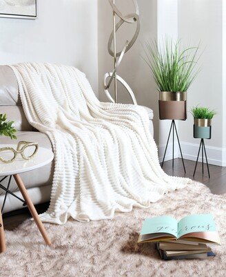 Nestl Cut Plush Lightweight Super Soft Fuzzy Luxury Bed Blanket, Twin