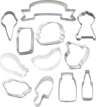 12 Piece Bbq Grill Cookie Cutter Set Party Reunion Summer Picnic Metal | Cutters