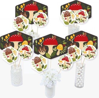 Big Dot Of Happiness Wild Mushrooms Toadstool Party Centerpiece Sticks - Table Toppers - 15 Ct